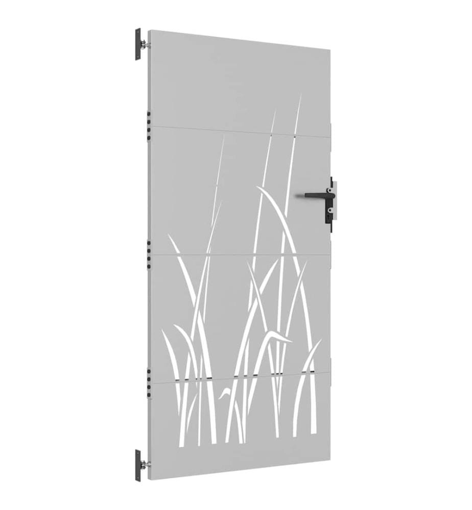 Gartentor 85x200 cm Cortenstahl Gras-Design