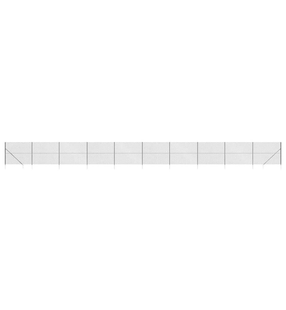 Maschendrahtzaun mit Bodenhülsen Anthrazit 1,6x25 m