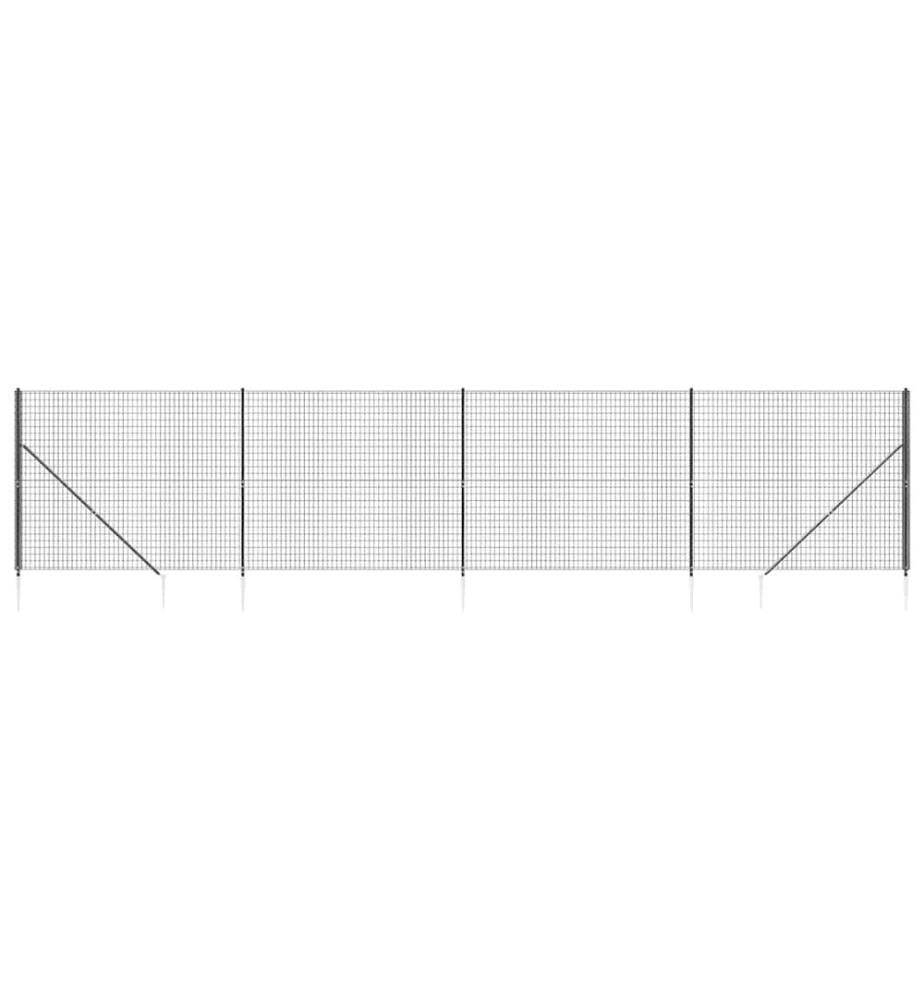 Maschendrahtzaun mit Bodenhülsen Anthrazit 1,4x10 m