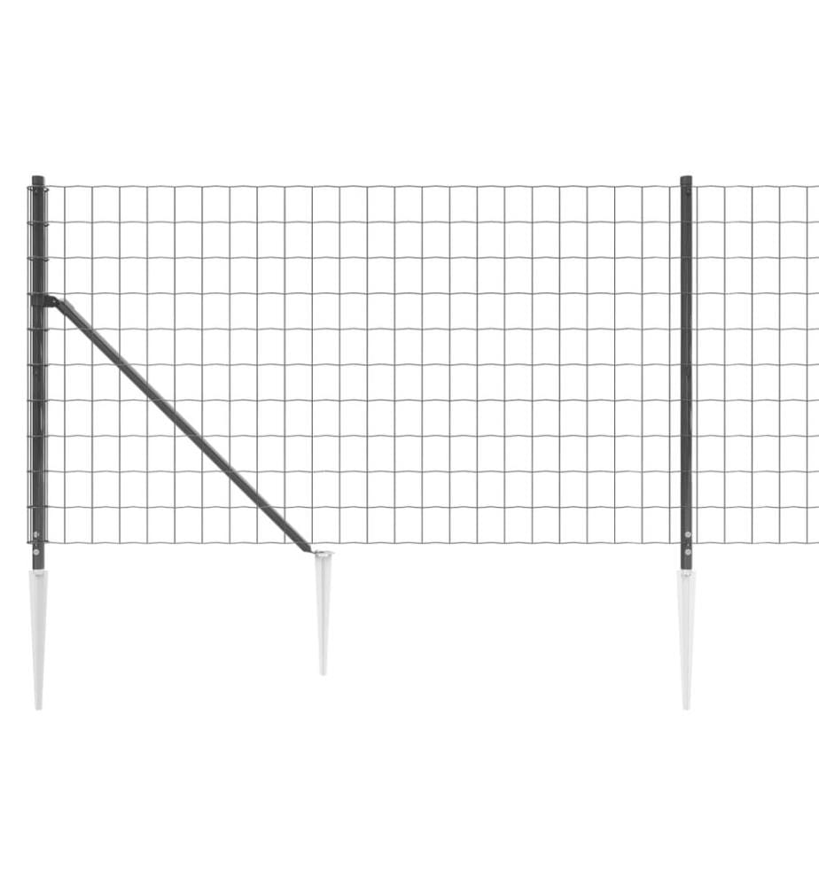 Maschendrahtzaun mit Bodenhülsen Anthrazit 0,8x10 m