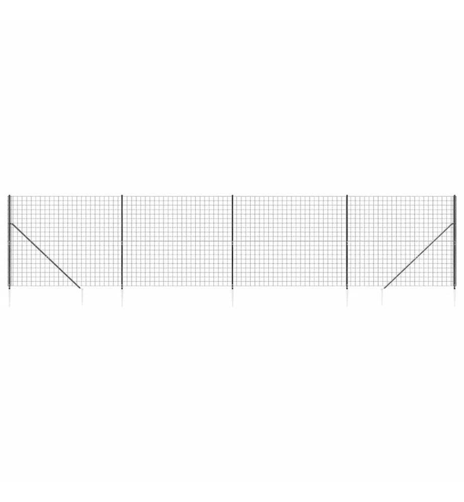 Maschendrahtzaun mit Bodenhülsen Anthrazit 1,4x10 m