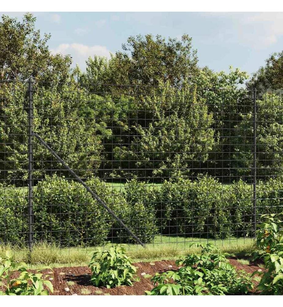 Maschendrahtzaun mit Bodenhülsen Anthrazit 1,6x10 m