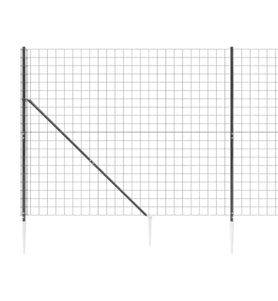 Maschendrahtzaun mit Bodenhülsen Anthrazit 1,6x10 m