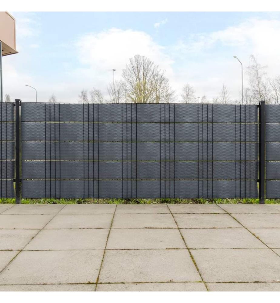 Balkon-Sichtschutze 10 Stk. Anthrazit 255x19 cm Poly Rattan
