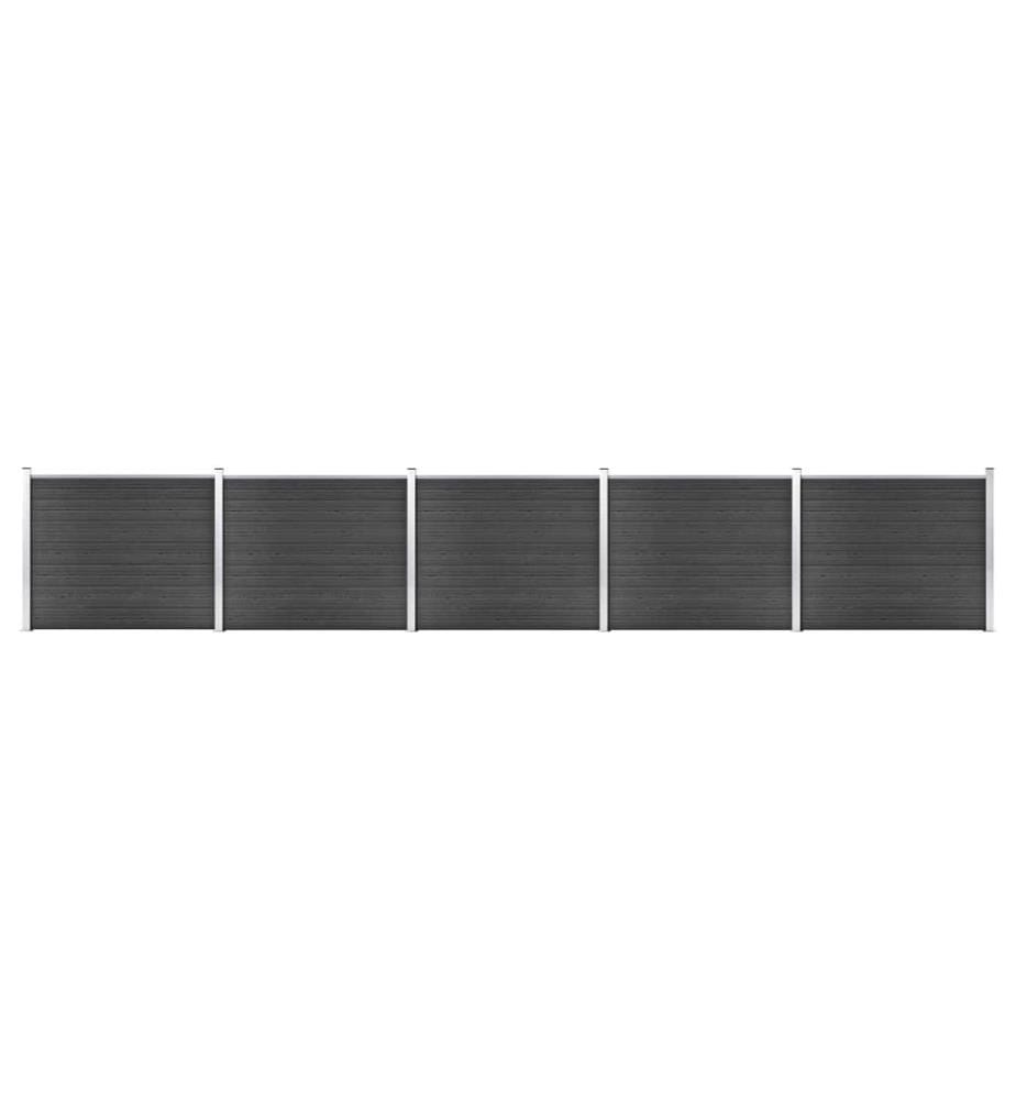 Ensemble de panneau de clôture WPC 872x146 cm Gris