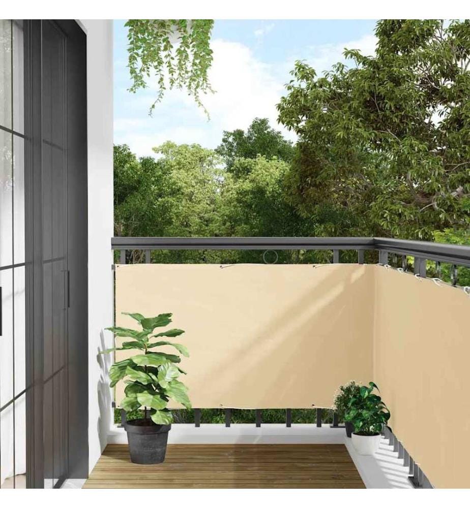 Écran d'intimité de balcon crème 400x90 cm PVC