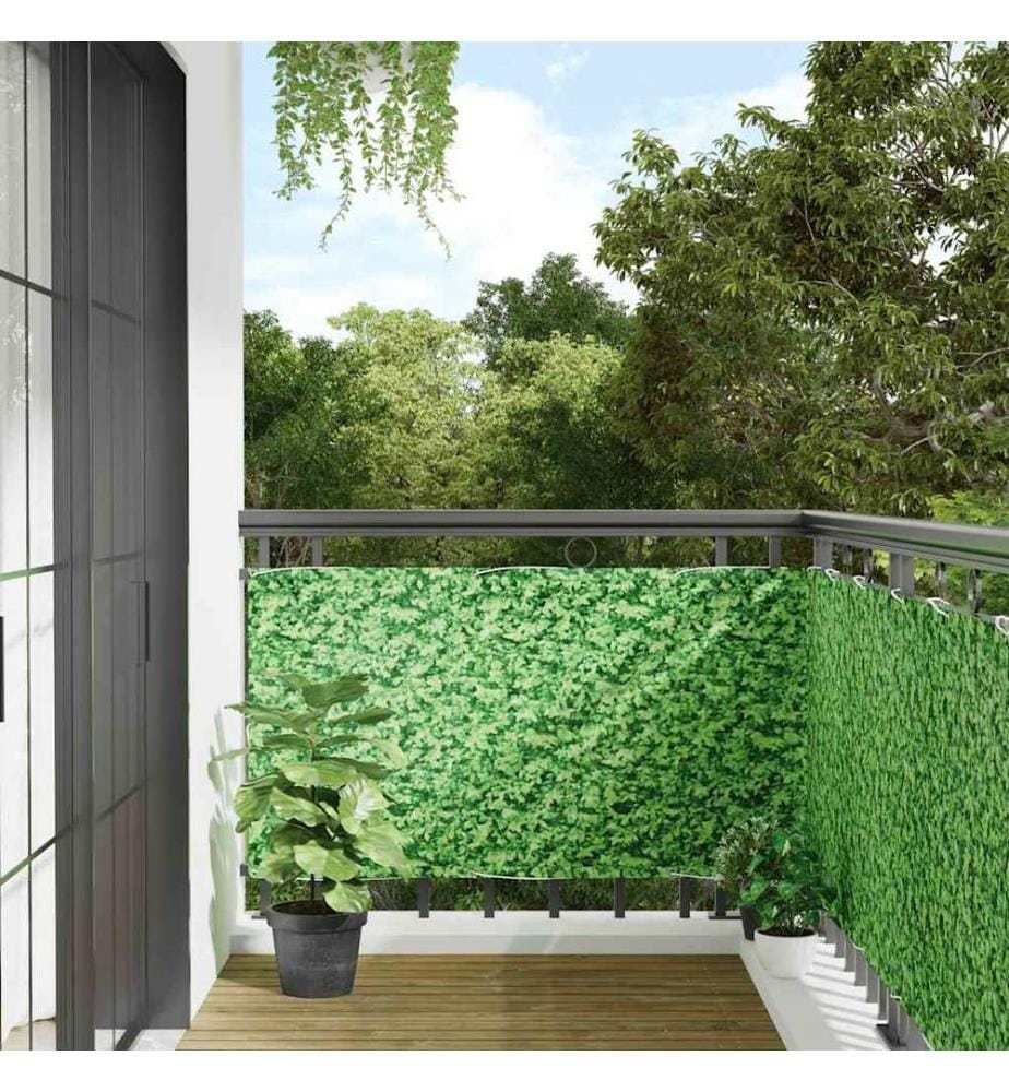 Écran d'intimité de balcon aspect de plante vert 400x90 cm PVC