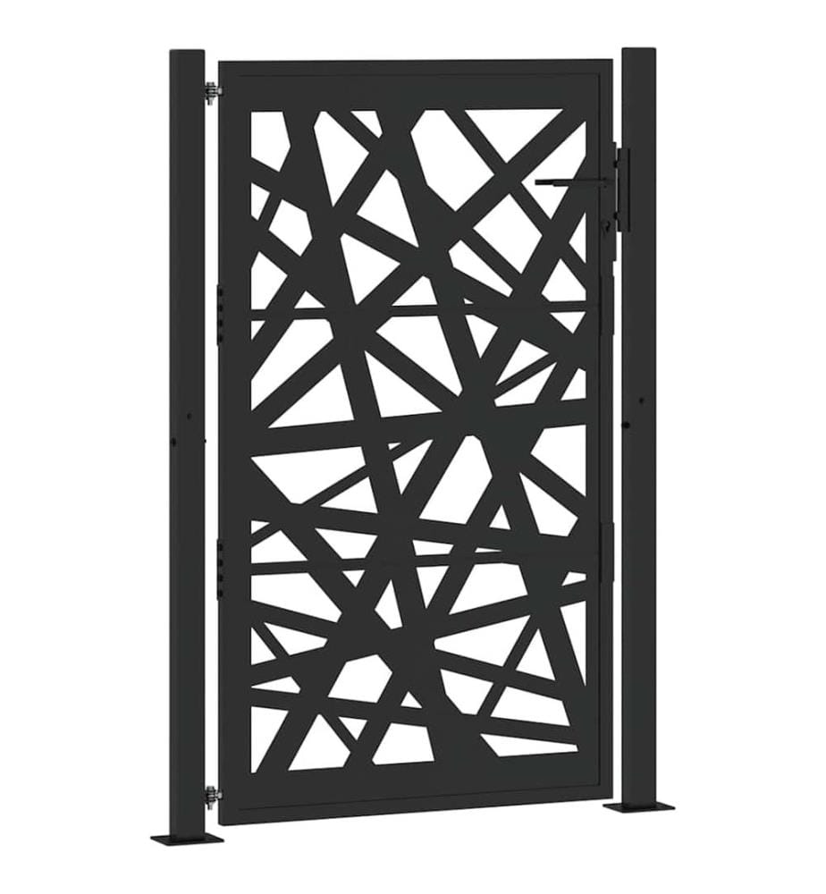 Gartentor Schwarz 100x150 cm Stahl Leichtes Design