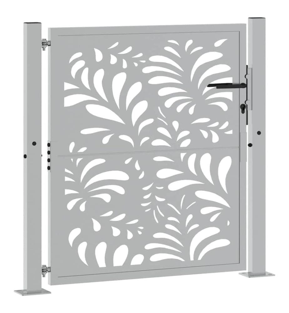 Gartentor 100x100 cm Verwitterungsstahl Wellendesign