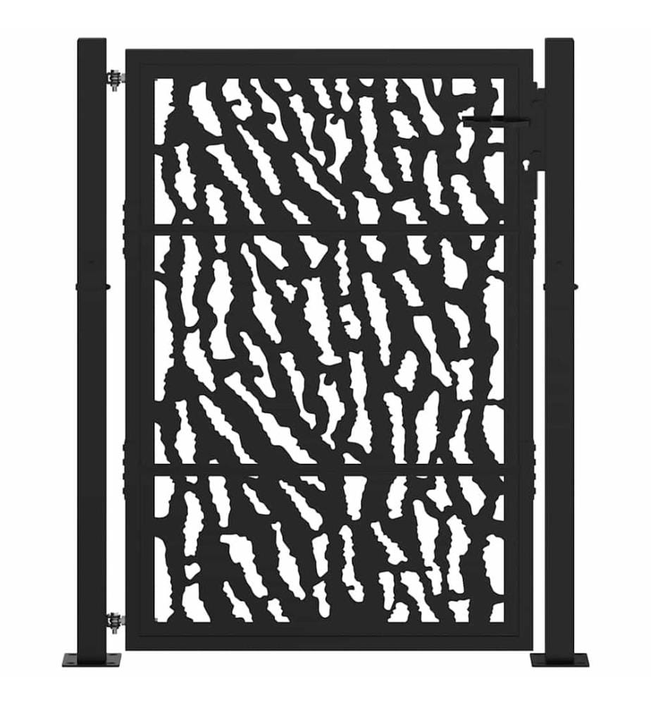 Gartentor Schwarz 100x125 cm Stahl Trace Design