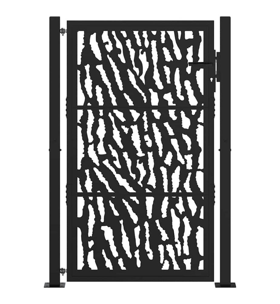 Gartentor Schwarz 100x150 cm Stahl Trace Design