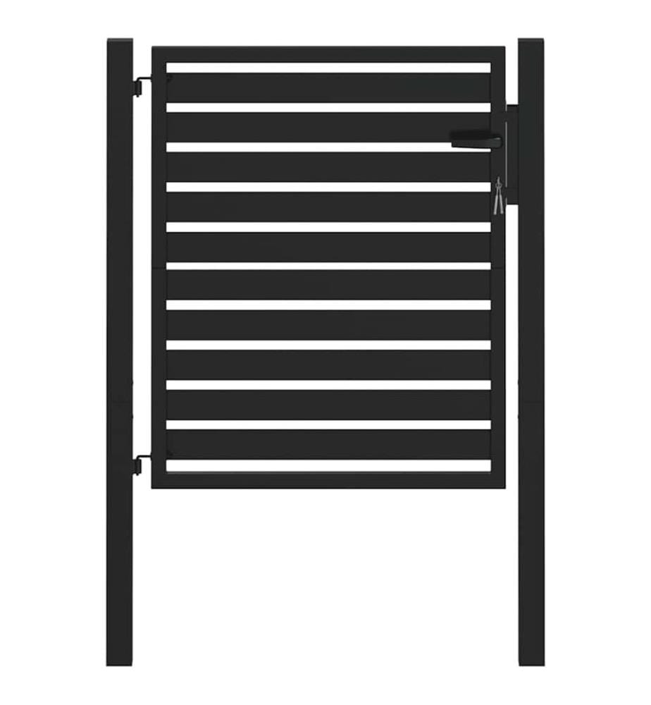 Gartentor Abschliessbar Schwarz 100x100 cm Aluminium
