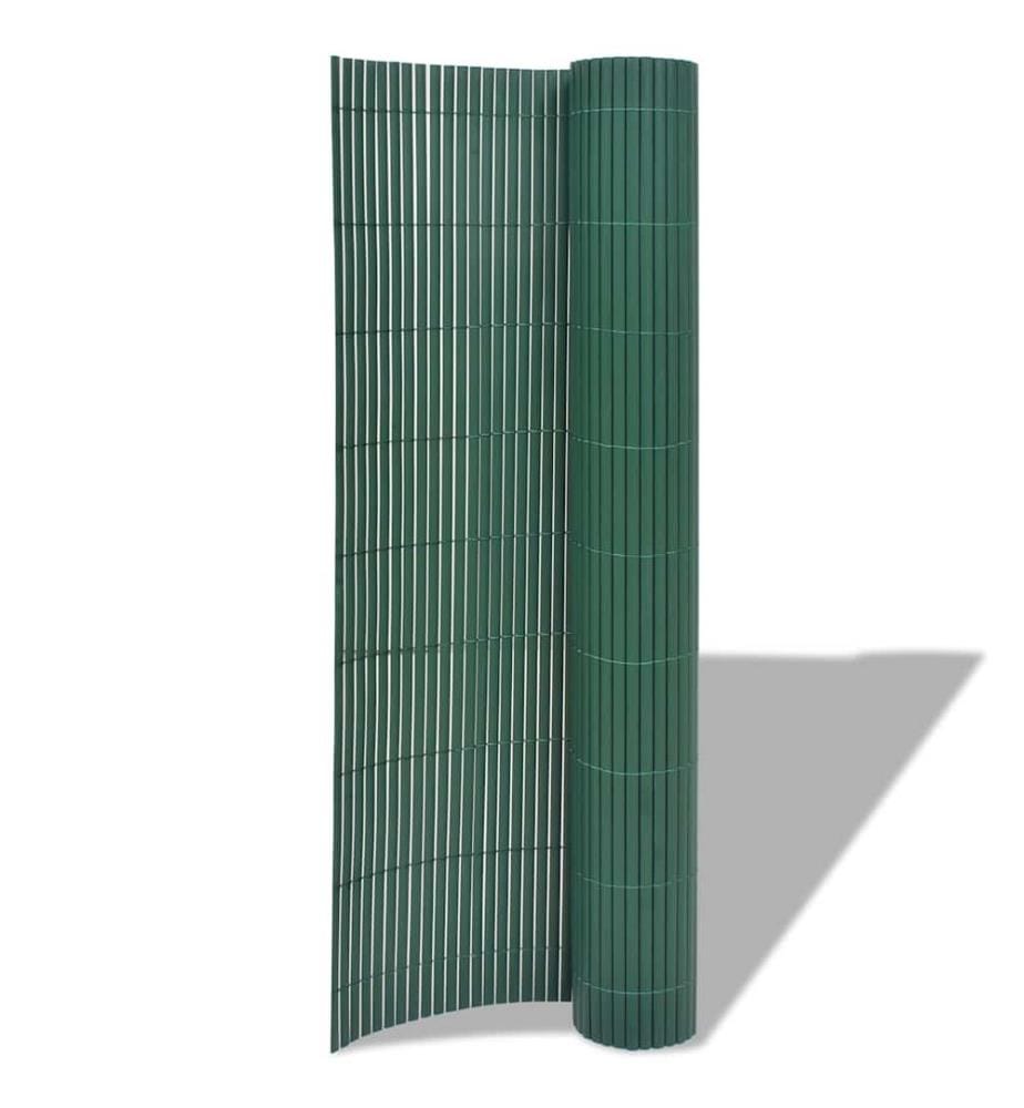 Gartenzaun Doppelseitig PVC 90×500 cm Grün