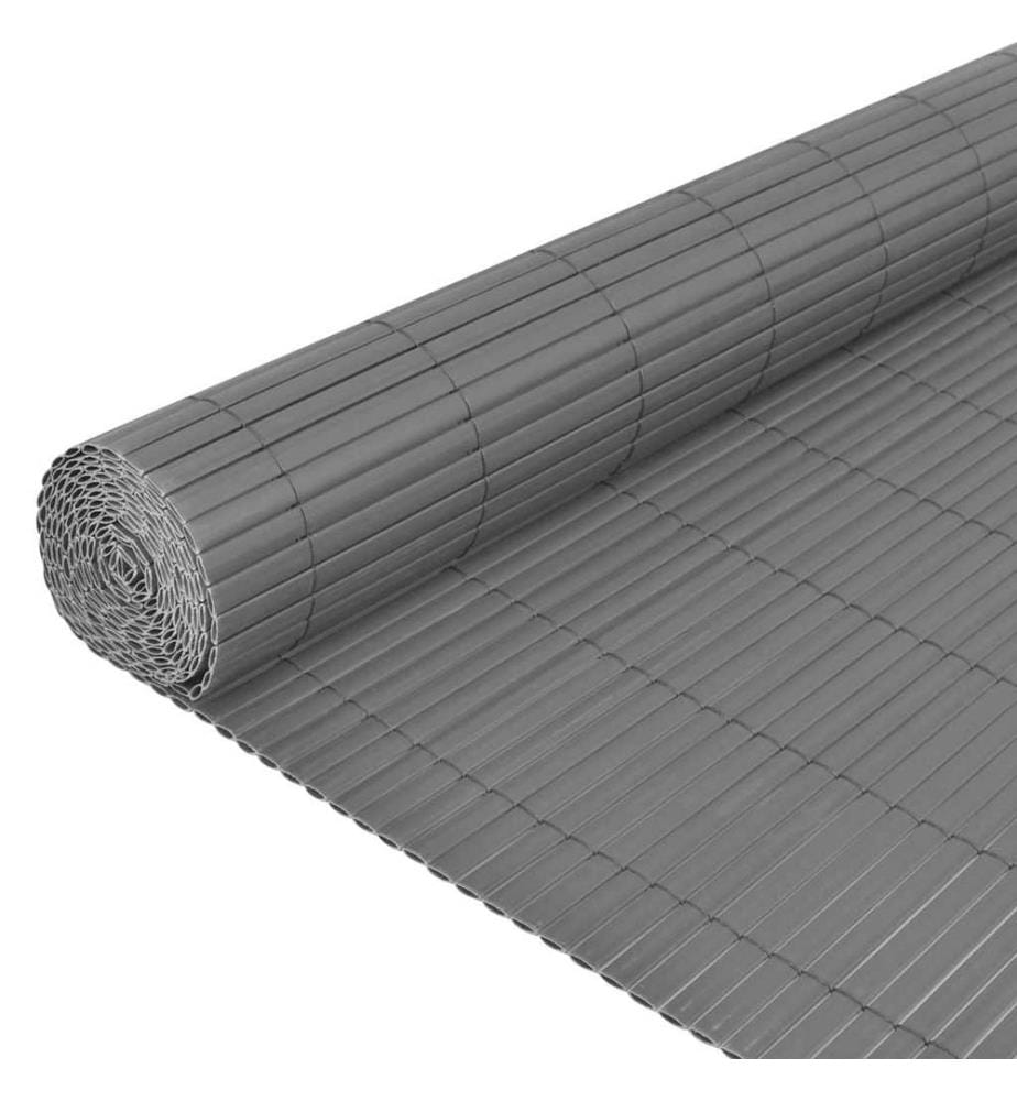 Gartenzaun Doppelseitig PVC 150 x 500 cm Grau