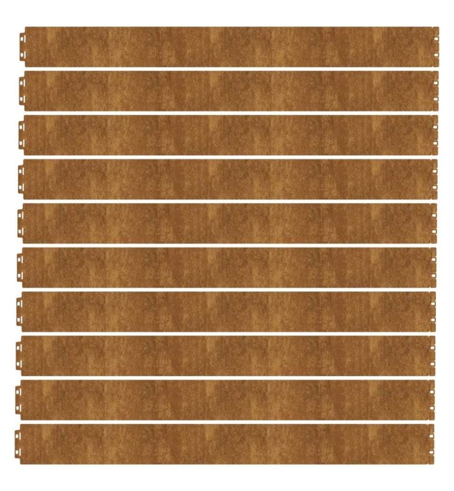 Bordures de pelouse 10 pcs 10x103 cm acier corten flexible