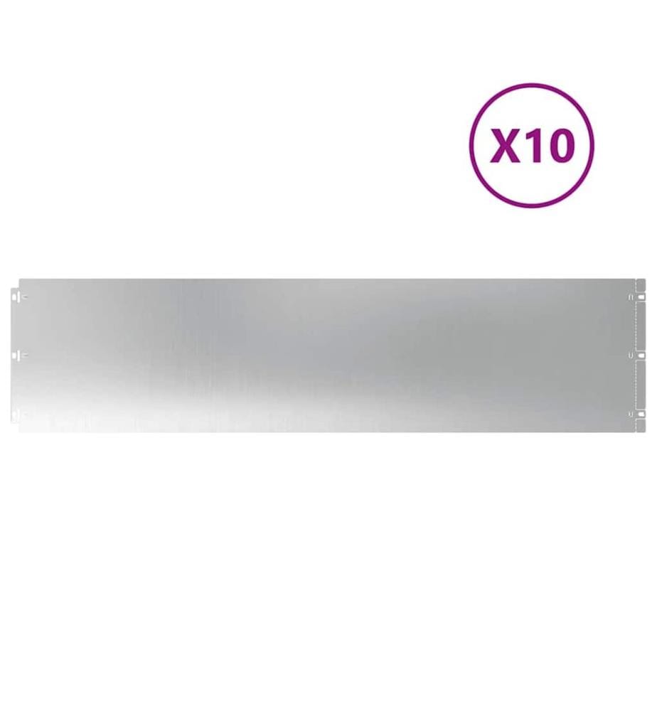Bordures de pelouse 10 pcs 25x103 cm acier galvanisé