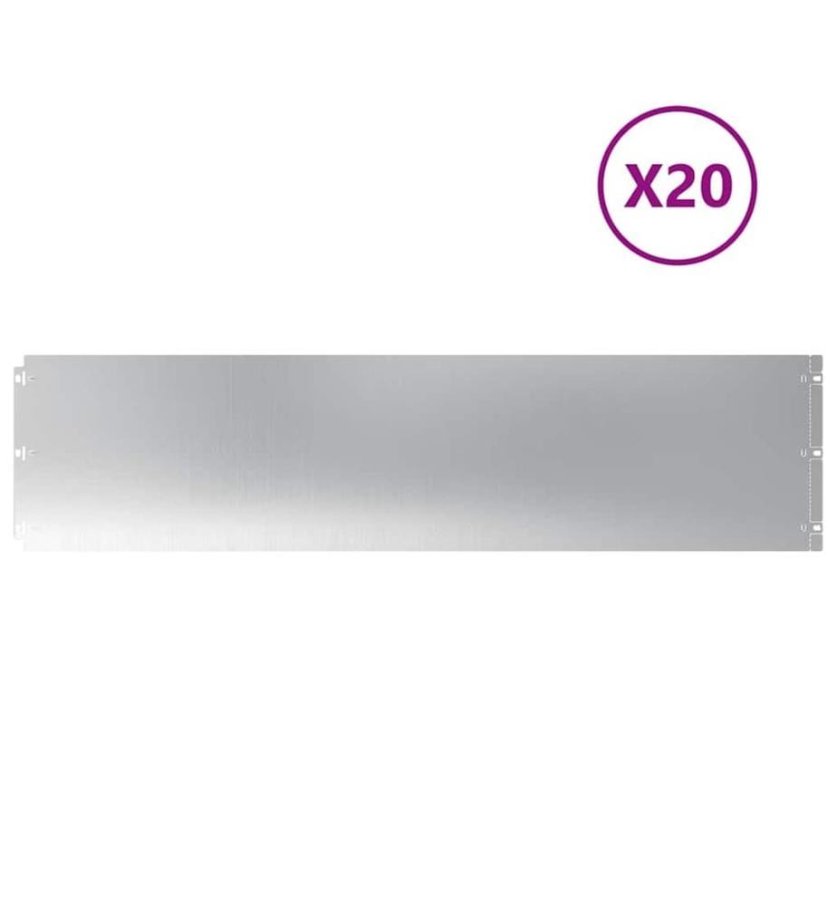 Bordures de pelouse 20 pcs 25x103 cm acier galvanisé