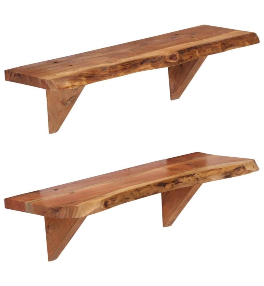 Wandregale 2 Stk. 60 x 20 x 18 cm Massivholz Akazie