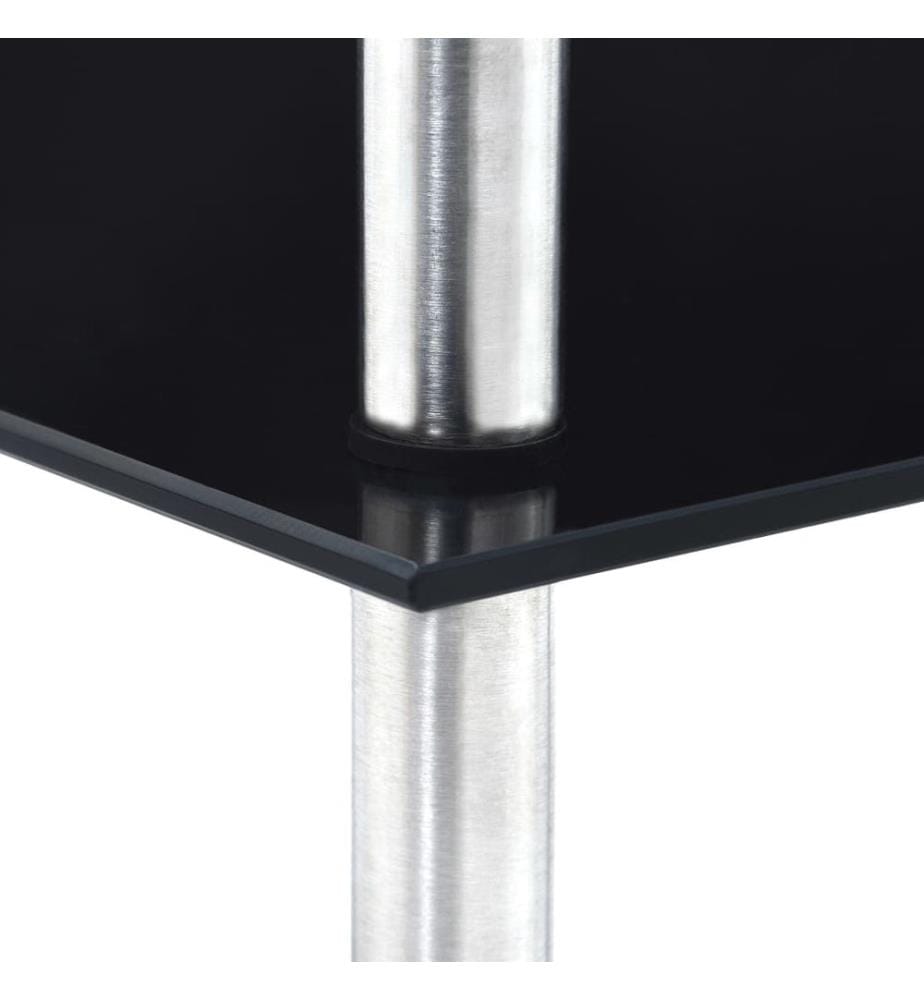 Regal mit 3 Ablagen Schwarz 30x30x67 cm Hartglas