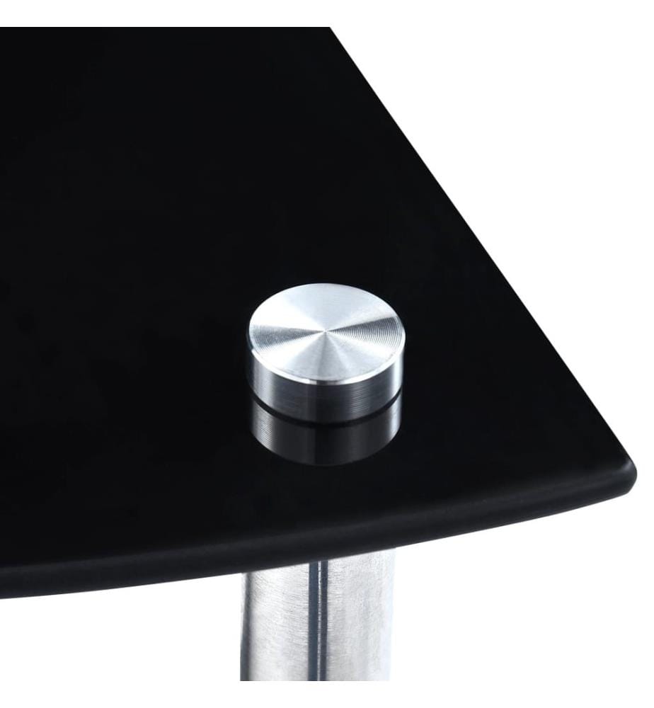 Regal mit 3 Ablagen Schwarz 30x30x67 cm Hartglas