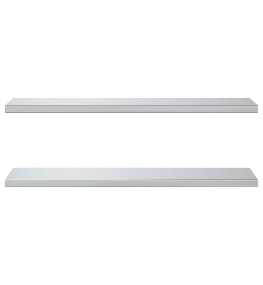 Wandregale 2 Stk. 100x30x3 cm Silbern Edelstahl