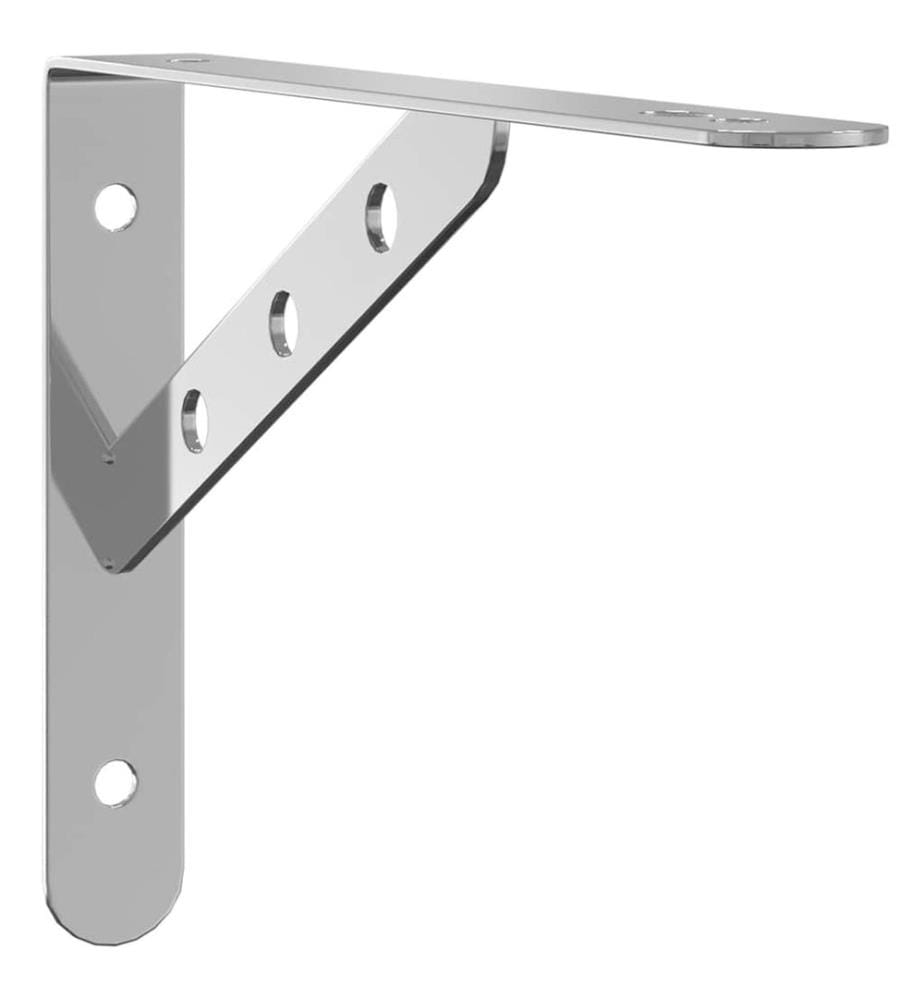 Regalträger 4 Stk. 23,5x2,5x15,5 cm Silbern Edelstahl