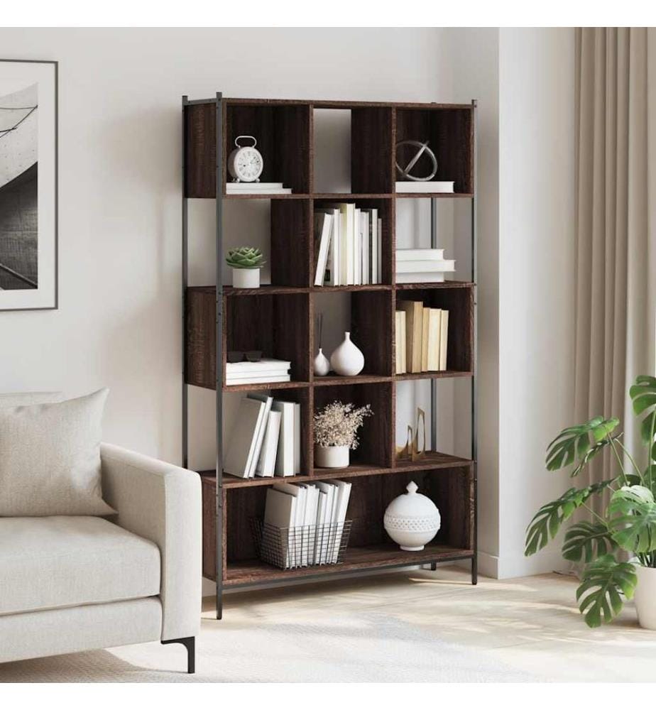 Bücherregal Braun Eichen-Optik 102x28x172 cm Holzwerkstoff