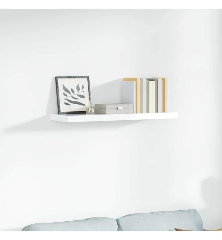 Schweberegal Hochglanz-Weiss 90x23,5x3,8 cm MDF
