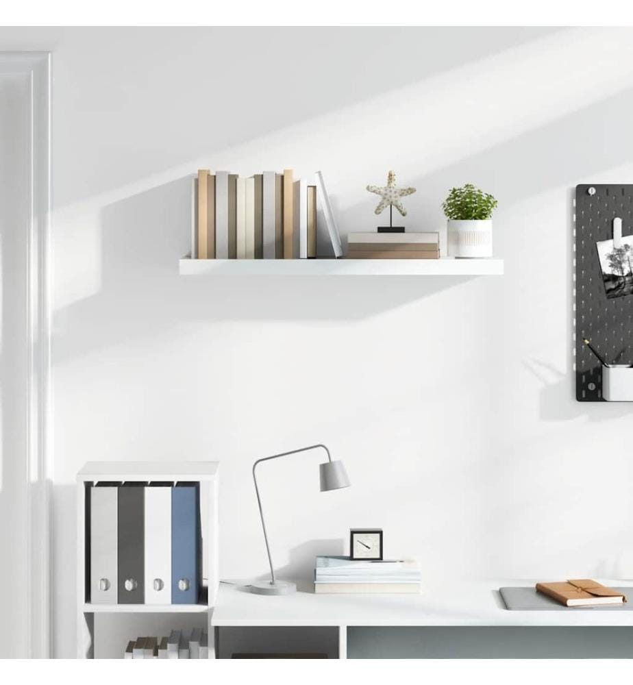 Schweberegal Hochglanz-Weiss 90x23,5x3,8 cm MDF