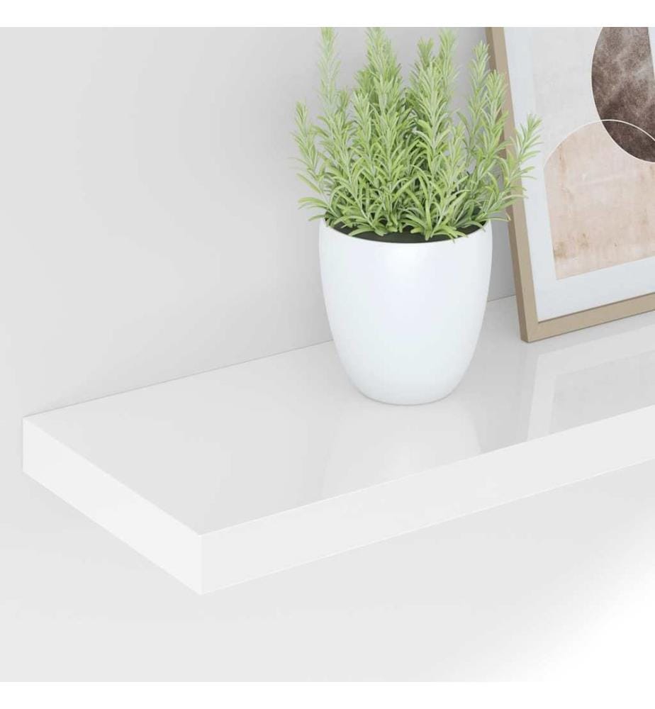 Schweberegal Hochglanz-Weiss 90x23,5x3,8 cm MDF