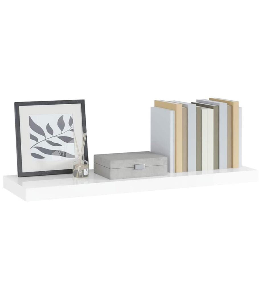 Schweberegal Hochglanz-Weiss 90x23,5x3,8 cm MDF