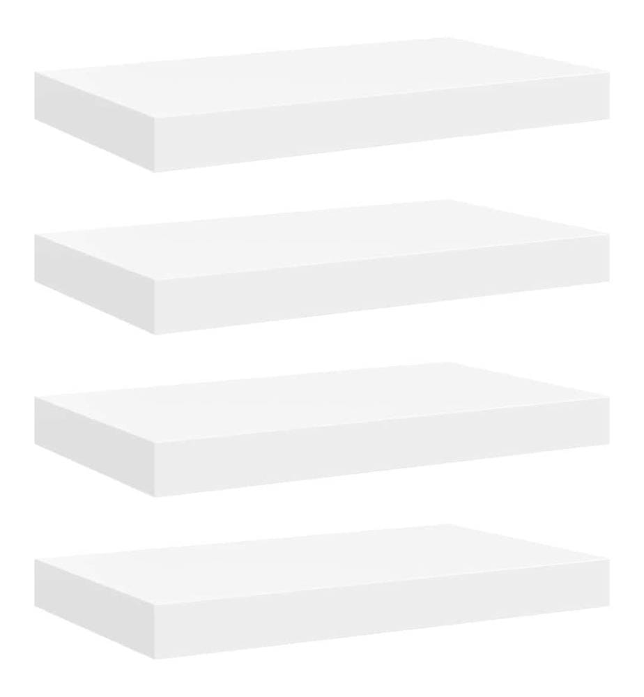 Schweberegale 4 Stk. Weiss 40x23x3,8 cm MDF