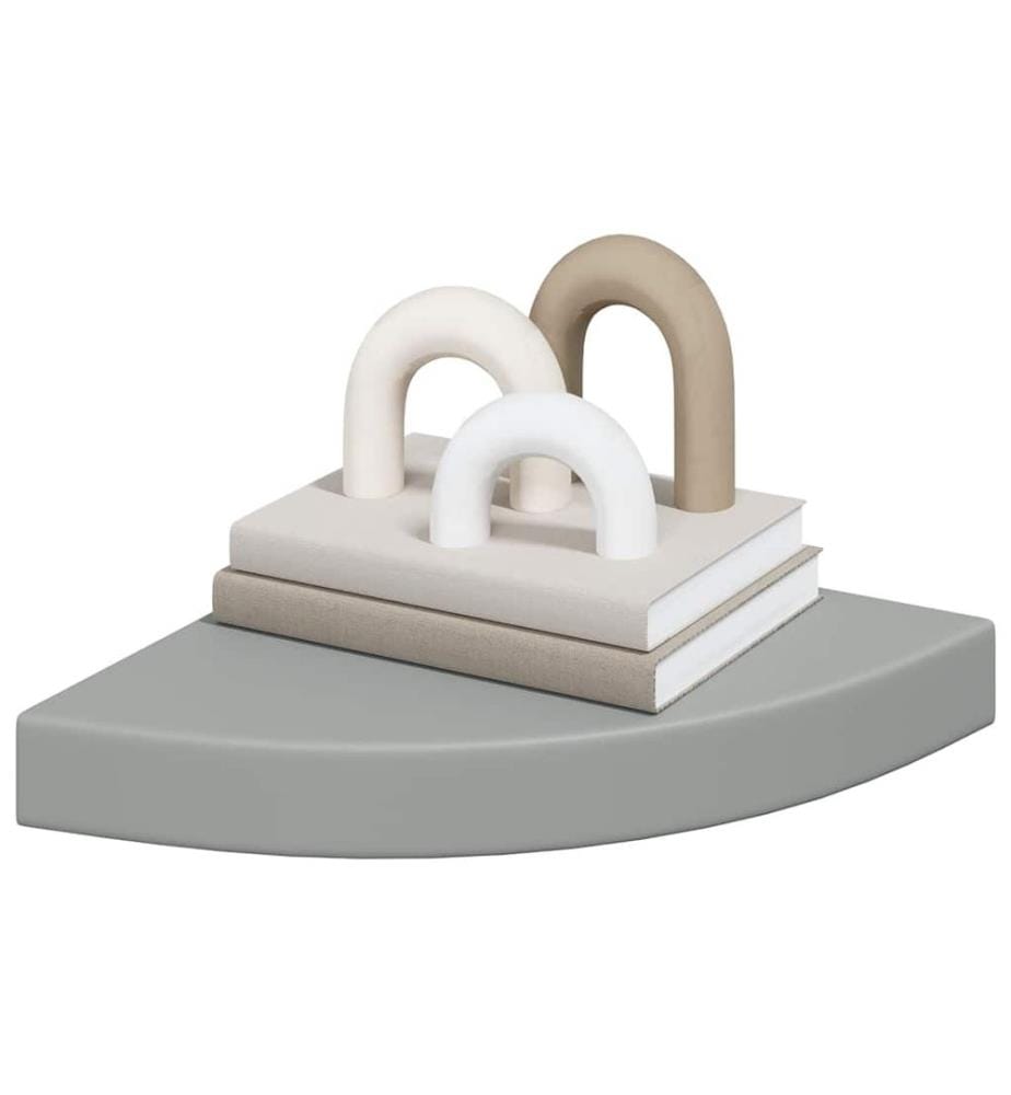 Eck-Schweberegale 4 Stk. Grau 25x25x3,8 cm MDF