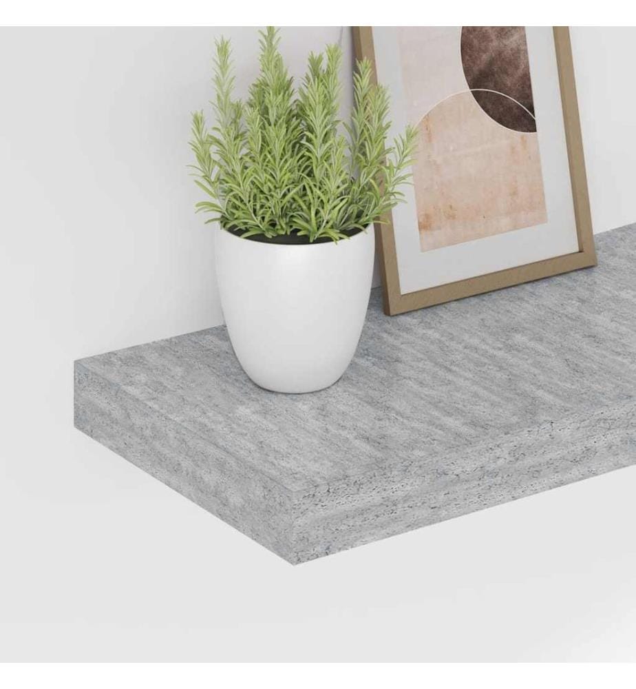 Schweberegale 2 Stk. Betongrau 60x23,5x3,8 cm MDF