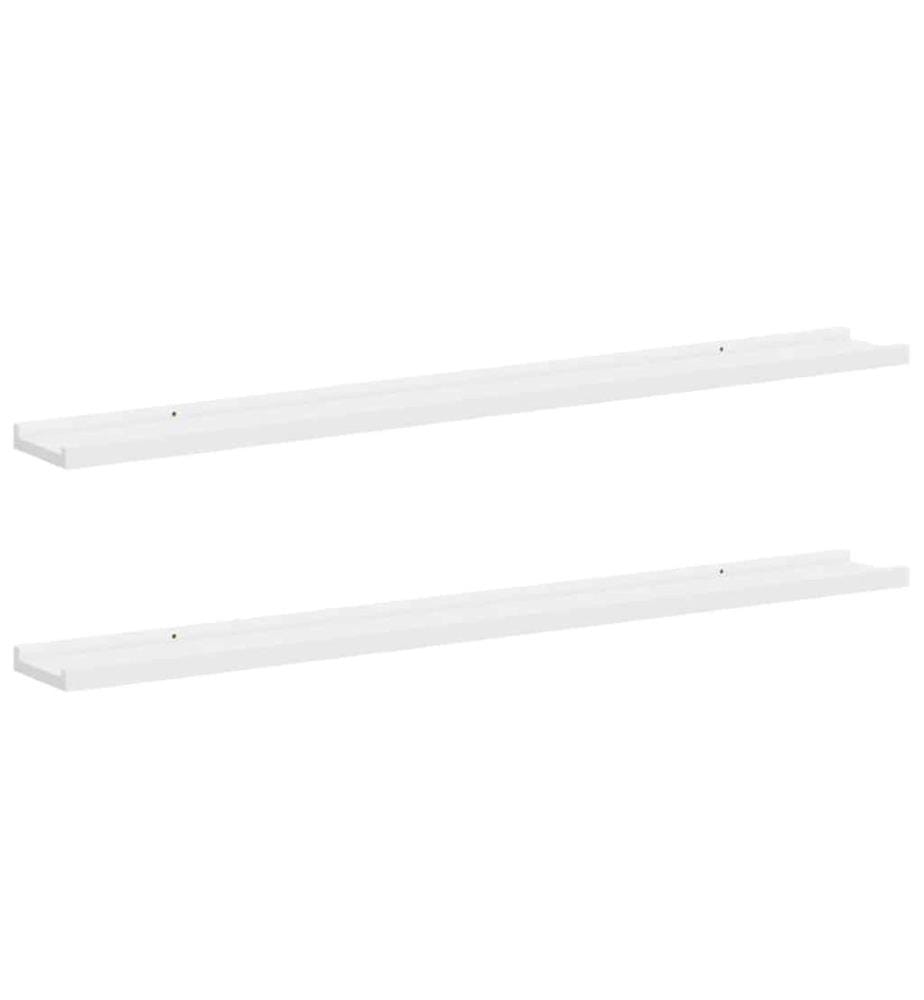 Wandregale 2 Stk. Weiss 100x9x3 cm