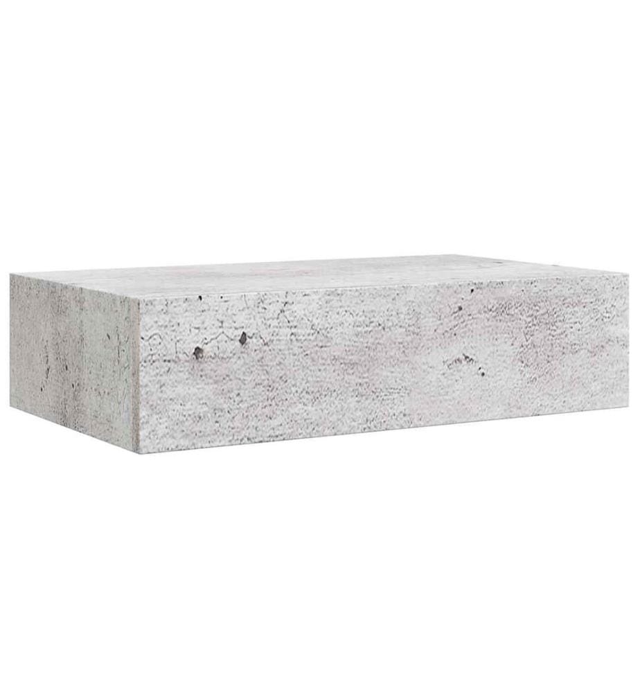 Wandregal mit Schublade Betongrau 40x23,5x10 cm MDF