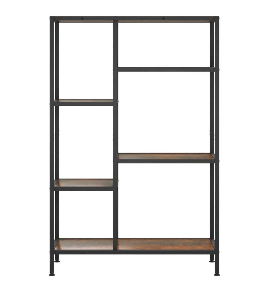 Bücherregal 80x30x120 cm Stahl und Holzwerkstoff