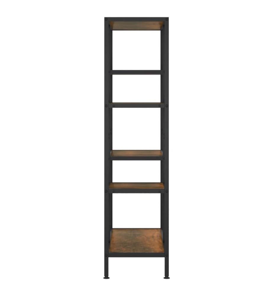 Bücherregal 80x30x120 cm Stahl und Holzwerkstoff