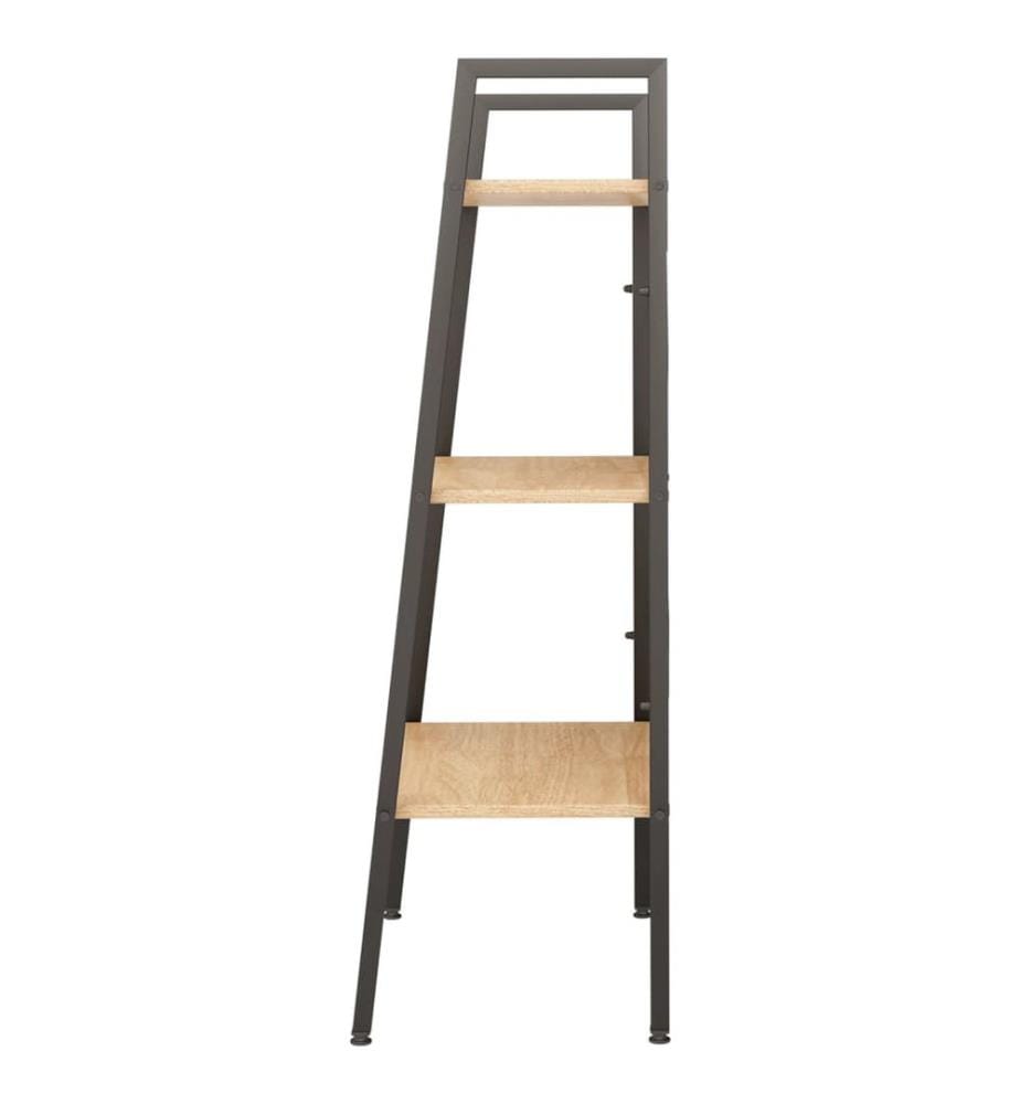 Standregal 3 Böden Hellbraun und Schwarz 56x35x108 cm