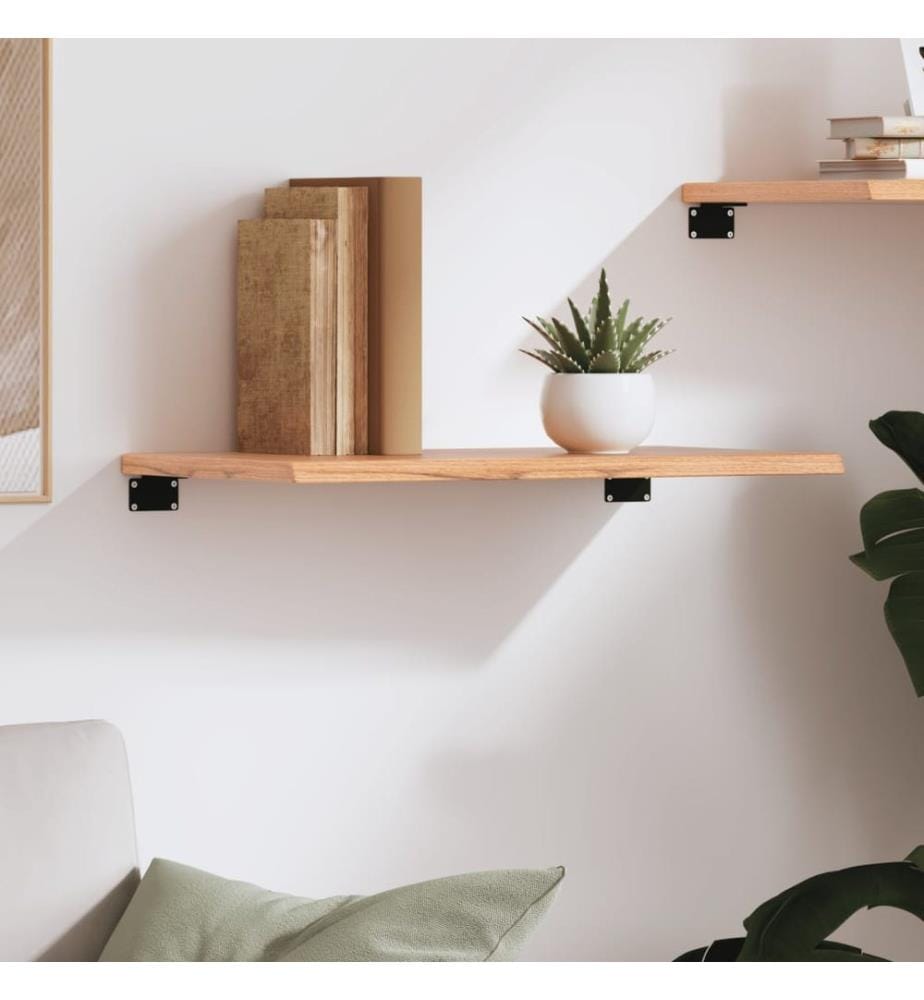 Wandregal Hellbraun 60x40x2 cm Massivholz Eiche Behandelt