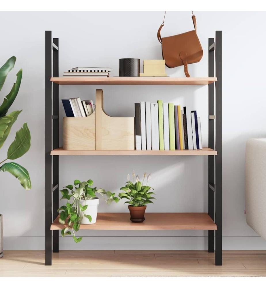 Wandregal Hellbraun 100x50x2 cm Massivholz Eiche Behandelt