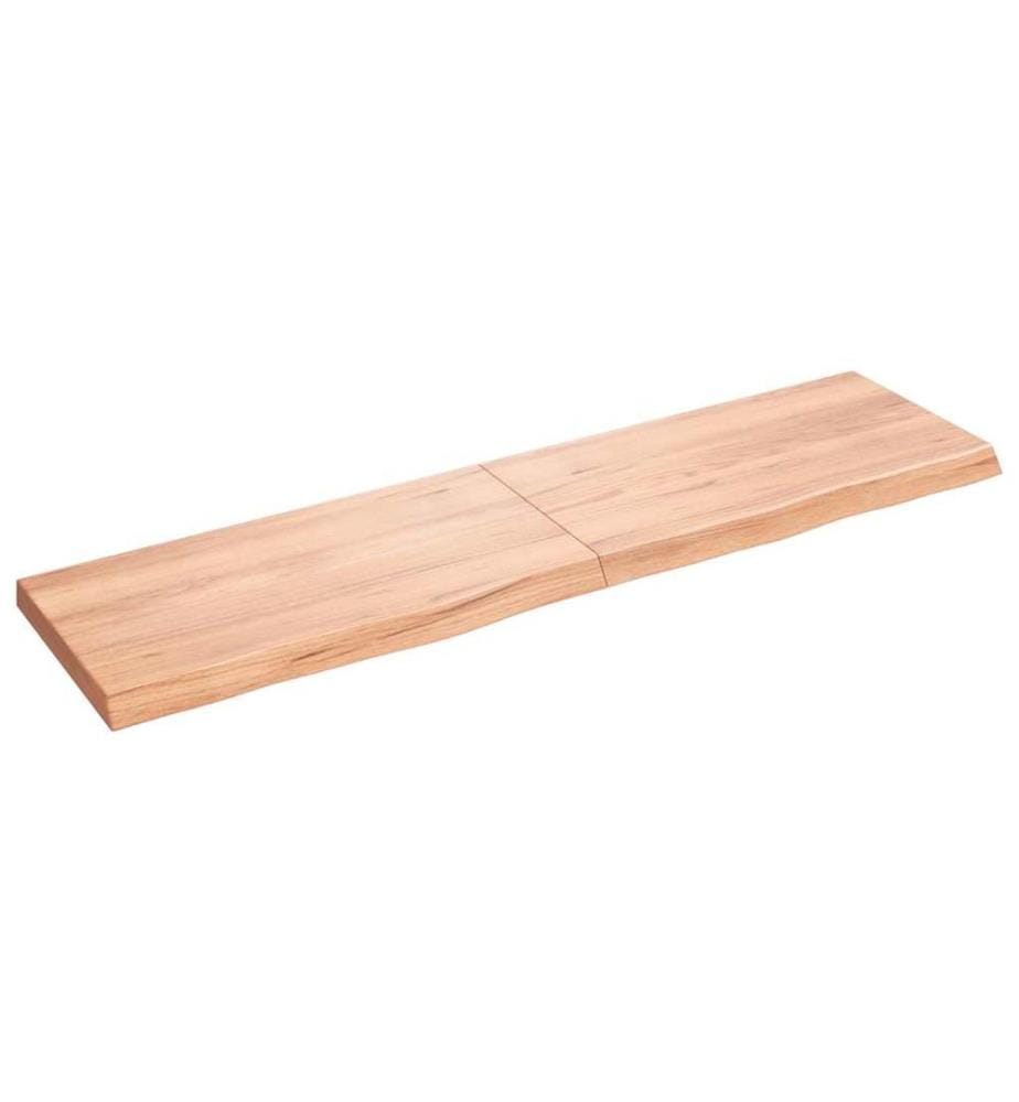 Wandregal Hellbraun 120x30x(2-4) cm Massivholz Eiche Behandelt