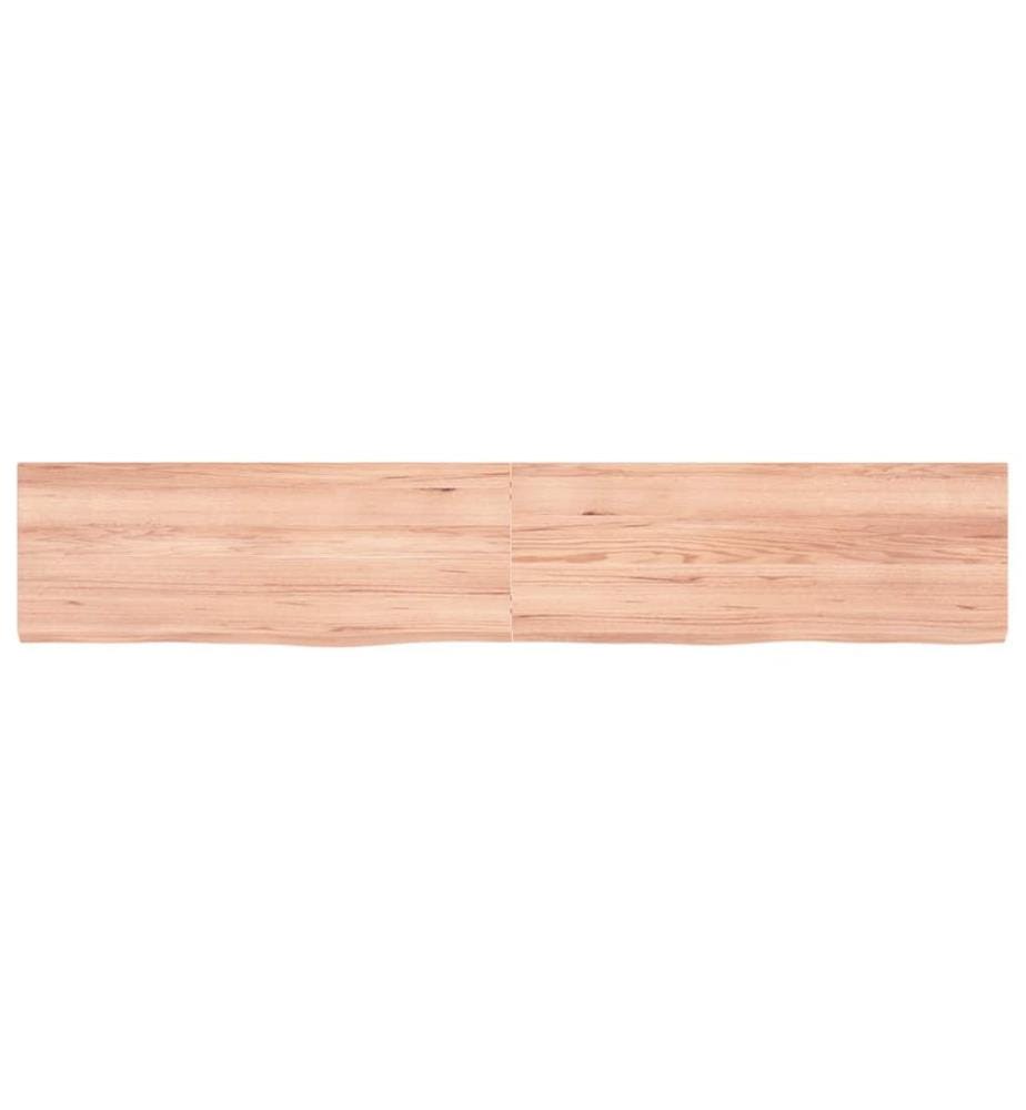 Wandregal Hellbraun 160x30x(2-4) cm Massivholz Eiche Behandelt