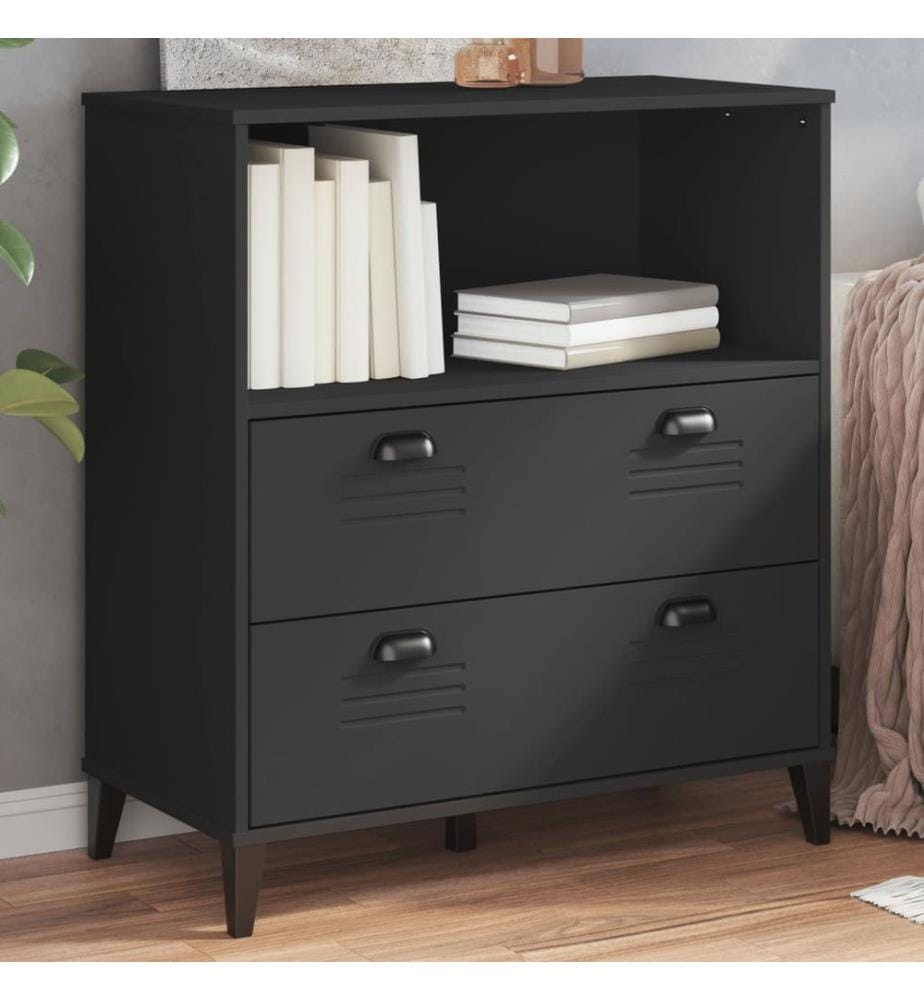 Bücherschrank VIKEN Schwarz 80x40x90 cm Holzwerkstoff