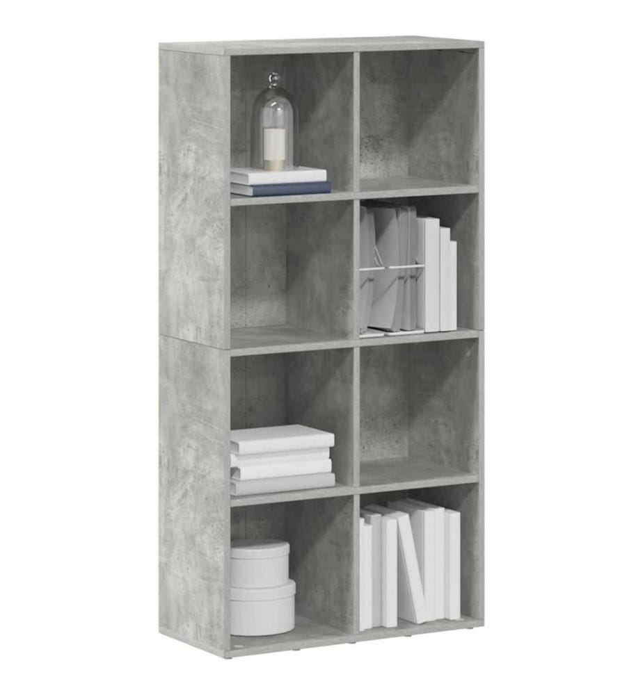 Bücherregal/Sideboard Betongrau 66×30×130 cm Holzwerkstoff