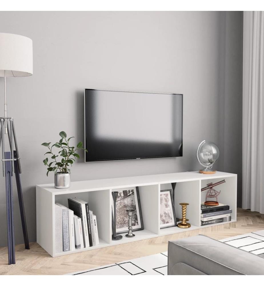Bücherregal/TV-Schrank Weiss 143×30×36 cm