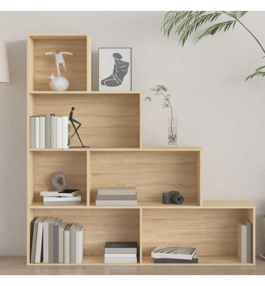 Bücherregal/Raumteiler Sonoma-Eiche 155x24x160 cm Holzwerkstoff