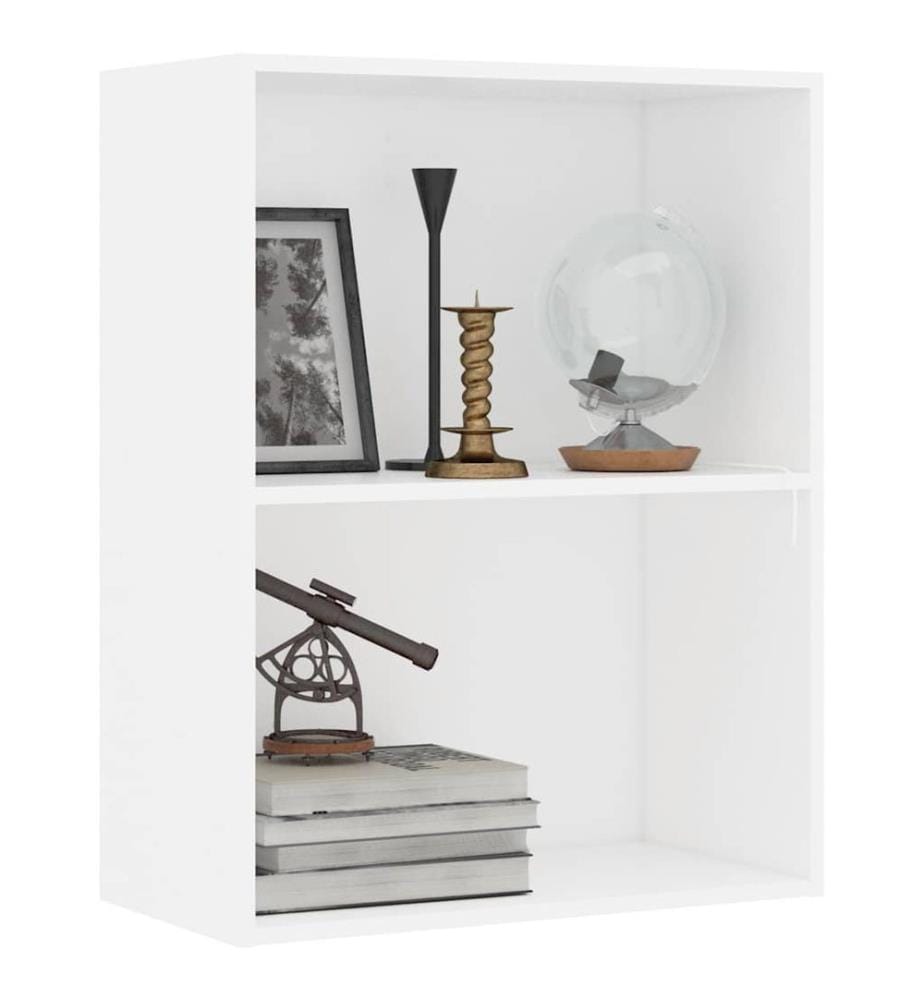 Bibliothèque blanc 60x30x76,5 cm bois d'ingénierie