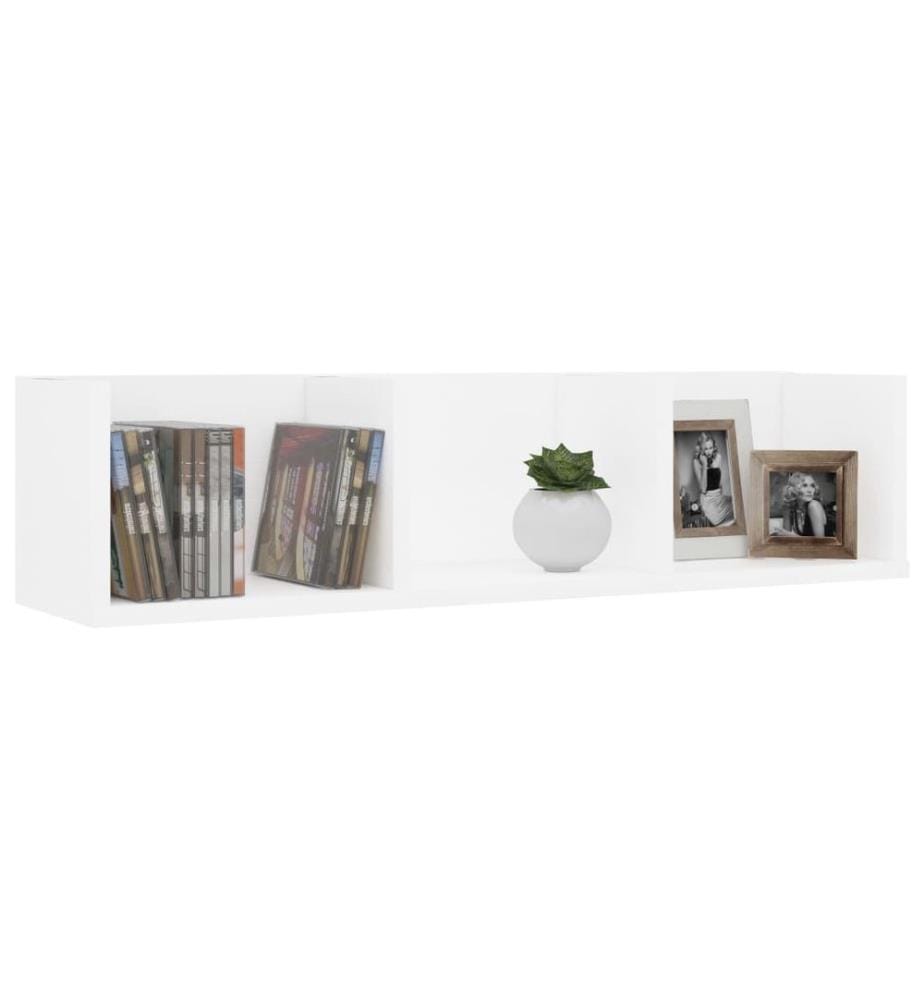 CD-Wandregal Weiss 75x18x18 cm Holzwerkstoff