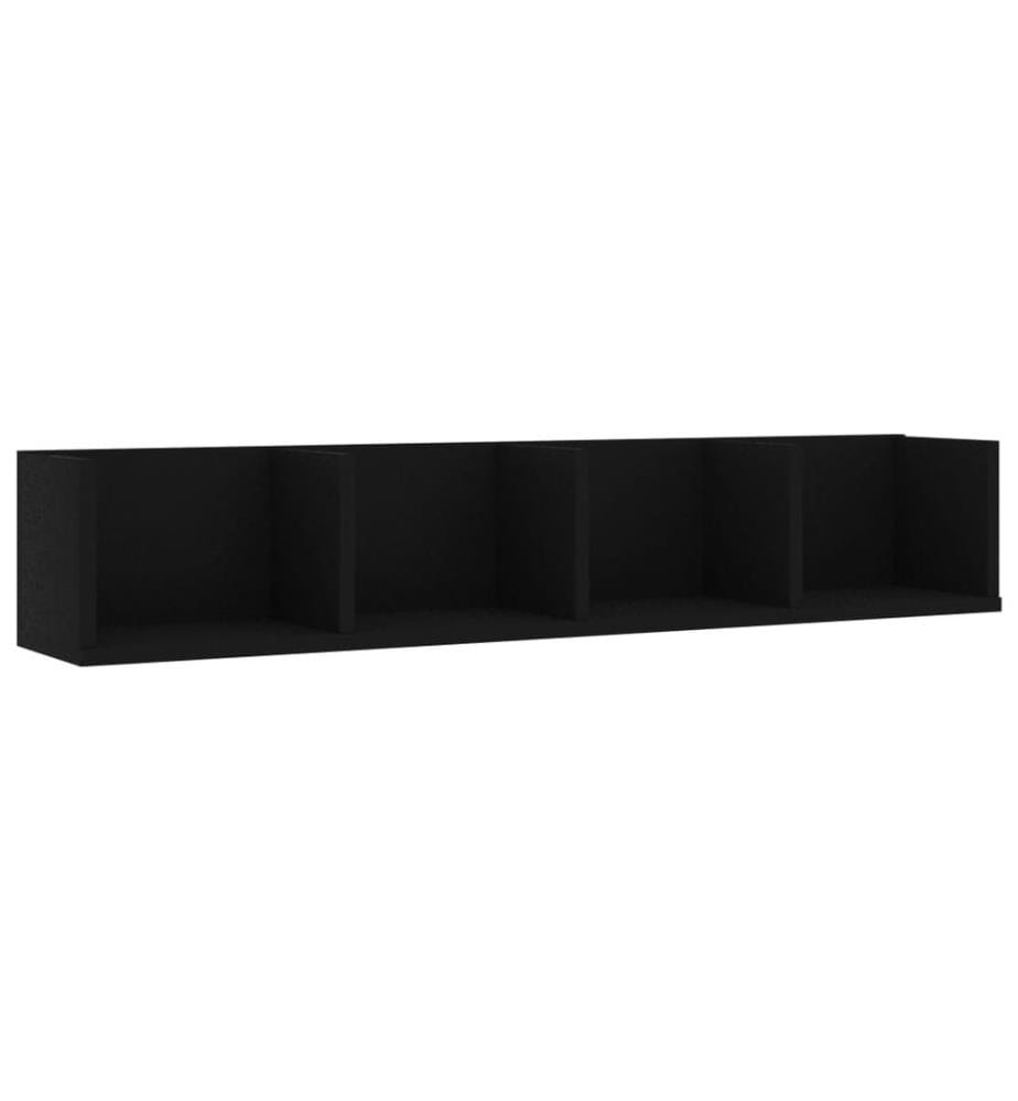 CD-Wandregal Schwarz 100x18x18 cm Holzwerkstoff